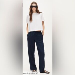 NWT J. Crew Dark Blue 100% Lightweight Linen Pants, Size Medium